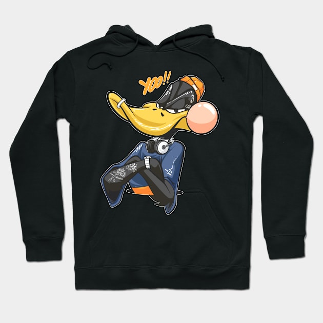 Hiphop Duck cartoons style Hoodie by KNTG